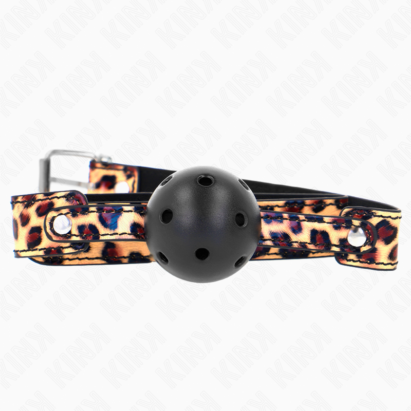 Comprar KINK Mordaza De Bola Transpirable Leopardo 4.5 CM – Diseño Elegante Para Experiencias Sensoriales Únicas-Noxtic