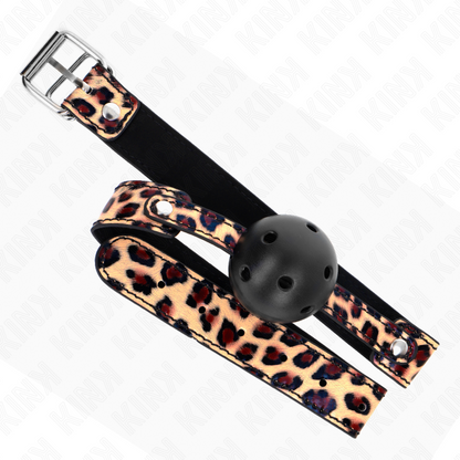 KINK - BALL GAG 4.5 CM BREATHABLE LEOPARD 65 x 2.5 CM