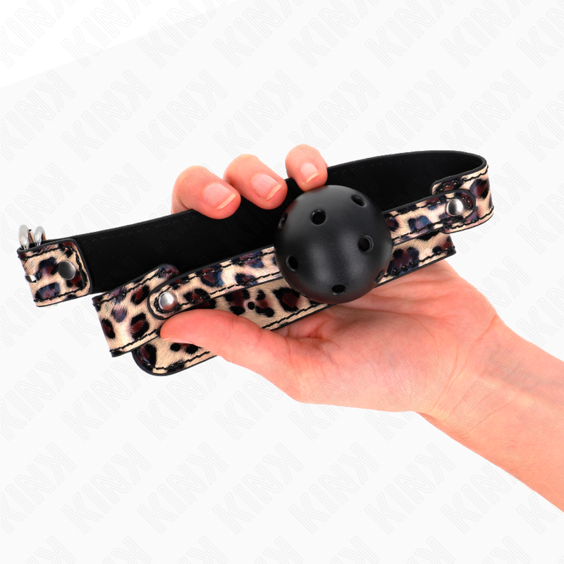 KINK - BALL GAG 4.5 CM BREATHABLE LEOPARD 65 x 2.5 CM