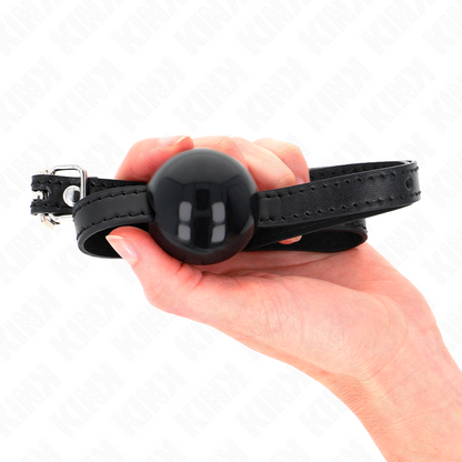 KINK - 4 CM SOLID SINGLE BALL GAG BLACK 65 x 1.5 CM
