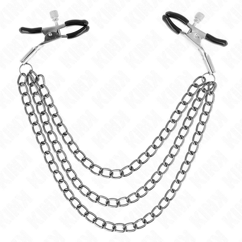 Comprar KINK Pinzas Para Pezones Con Triple Cadena Negra – Diseño Elegante Para Estimulación Sensible-Noxtic