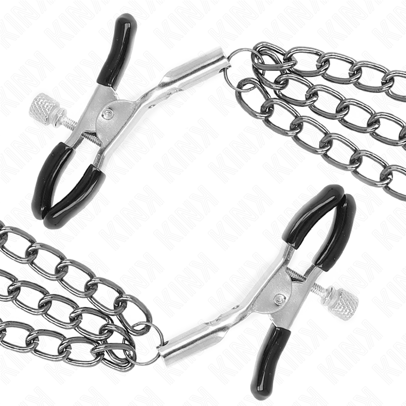 Comprar KINK Pinzas Para Pezones Con Triple Cadena Negra – Diseño Elegante Para Estimulación Sensible-Noxtic