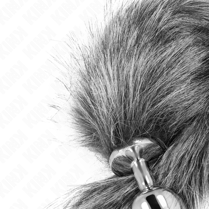KINK - ANAL PLUG SIZE M 8 X 3.5 CM WITH SYNTHETIC TAIL 40 CM SILVER