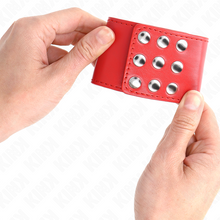 KINK - WRISTBANDS WITH ADJUSTABLE SNAP CLOSURE RED 19-24 CM X 5.5 CM