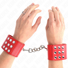 KINK - WRISTBANDS WITH ADJUSTABLE SNAP CLOSURE RED 19-24 CM X 5.5 CM