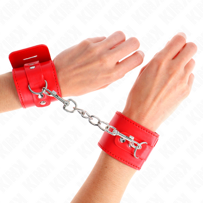 KINK - WRISTBANDS WITH ADJUSTABLE RED PADLOCK CLOSURE 16-23 CM X 5.5 CM
