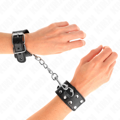 KINK - Adjustable Double Studded Wristbands in Black
