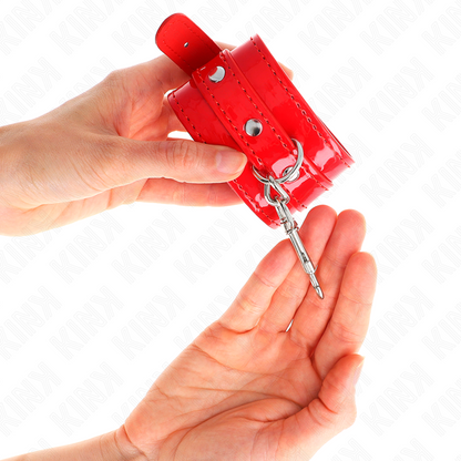 KINK - STUDDED WRISTBANDS RED ADJUSTABLE 23-33 CM