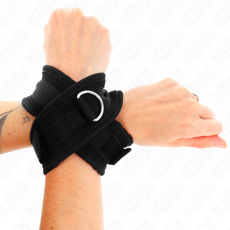 KINK - BLACK CROSSED WRISTBANDS 34 X 5.5 CM