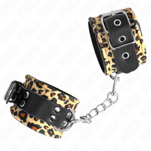 KINK - ADJUSTABLE LEOPARD STYLE LEATHER WRISTBANDS 18-29 CM X 5.5 CM