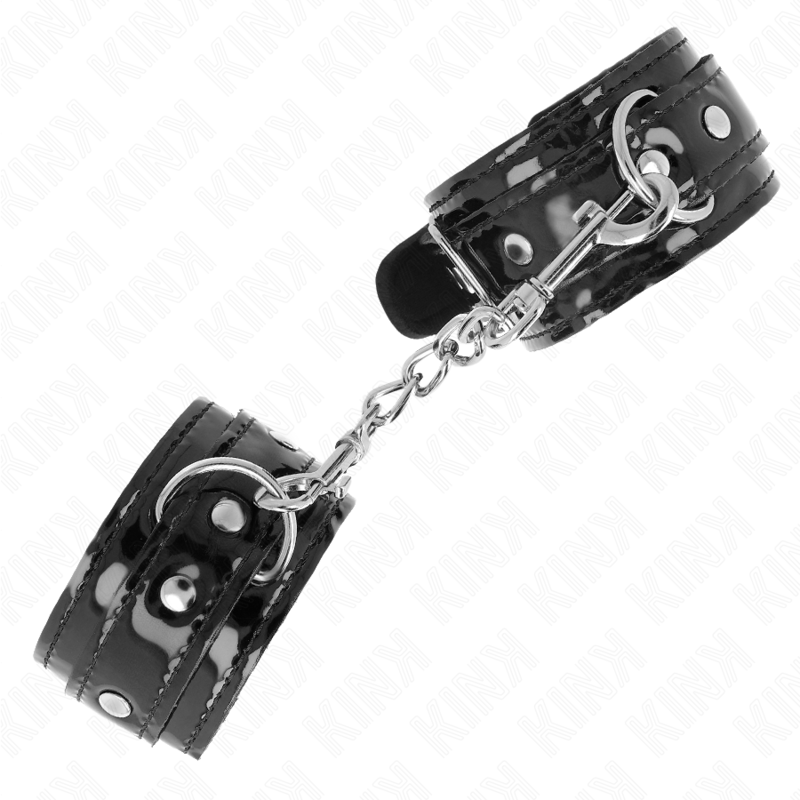 Manette da polso in neoprene lucido KINK – Design regolabile per comfort e stile nelle sessioni BDSM