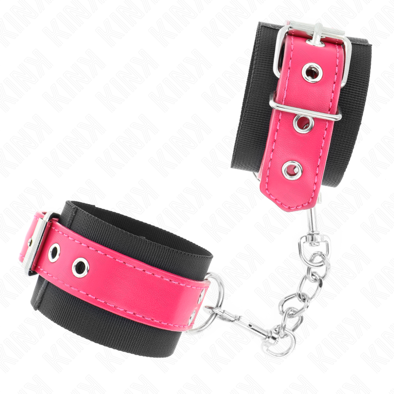 KINK Muñequeras De Nylon Negro Con Correa Fucsia Ajustable – Accesorio Con Estilo Para Mayor Control