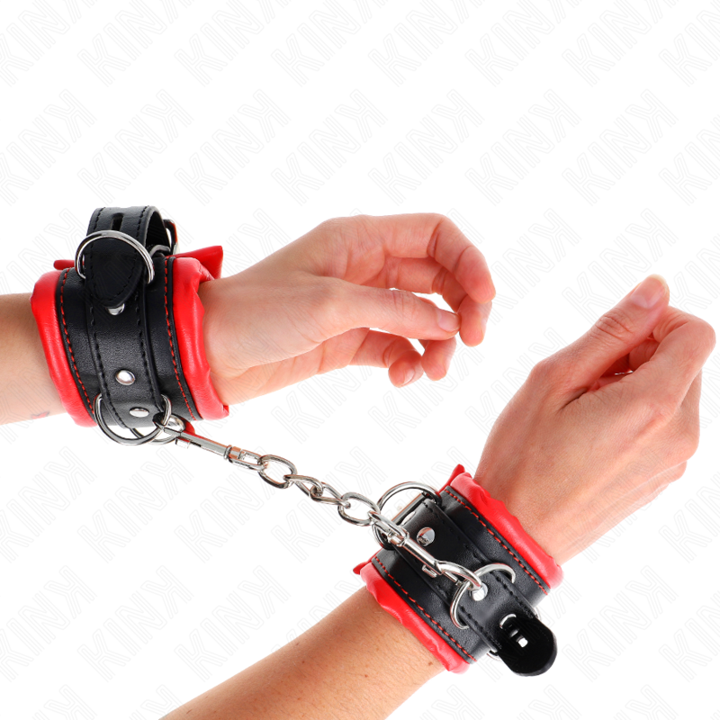 KINK - HEAVY WRISTBANDS RED LINING ADJUSTABLE 20-30 CM X 6 CM