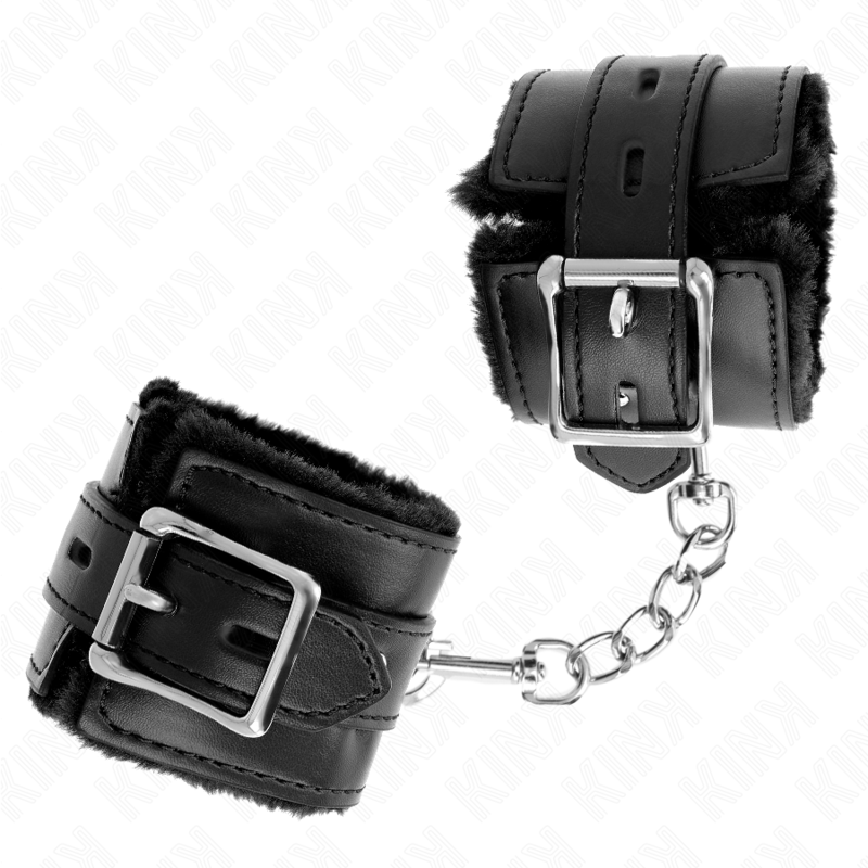 KINK - BLACK SQUARE HOLE LINED WRISTBANDS WITH ADJUSTABLE BLACK STRAP 17-29 CM X 6 CM