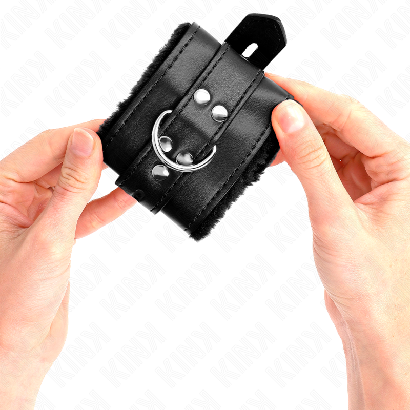 KINK - BLACK SQUARE HOLE LINED WRISTBANDS WITH ADJUSTABLE BLACK STRAP 17-29 CM X 6 CM