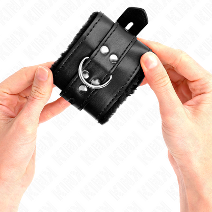 KINK - BLACK SQUARE HOLE LINED WRISTBANDS WITH ADJUSTABLE BLACK STRAP 17-29 CM X 6 CM