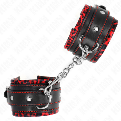 KINK Muñequeras Forradas Rojas y Negras – Ajustable Con Diseño Elegante Para Comodidad y Estilo