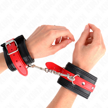 KINK - BLACK WRISTBANDS WITH ADJUSTABLE RED STRAP 17-28 CM X 6 CM