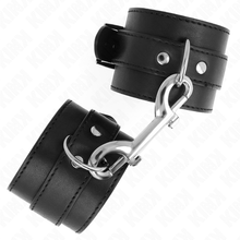 KINK - SIMPLE WRISTBANDS WITH ROW OF RIVETS AND LARGE BUCKLE BLACK ADJUSTABLE 17-28 CM X 5 CM