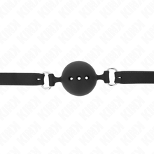 KINK - GAG 55 x 2 CM BALL 4.5 CM FULL SILICONE SIZE M BLACK ADJUSTABLE 35-51 CM