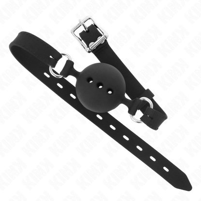 KINK - GAG 55 x 2 CM BALL 4.5 CM FULL SILICONE SIZE M BLACK ADJUSTABLE 35-51 CM