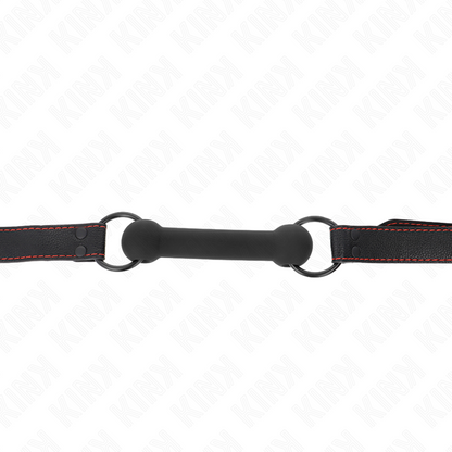 KINK - BONE-SHAPED GAG WITH ADJUSTABLE BLACK LEATHERETTE STRAP 41-57 CM