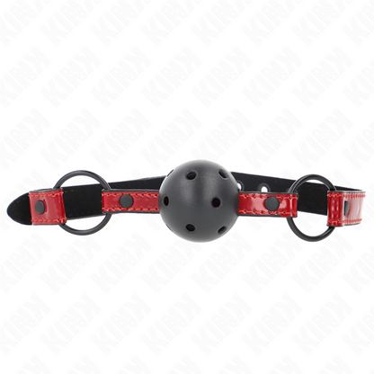 Comprar KINK Mordaza De Bola De Polipiel Brillante – Diseño Ajustable Para Una Experiencia Elegante y Sensorial-Noxtic