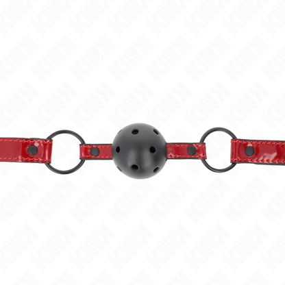 Comprar KINK Mordaza De Bola De Polipiel Brillante – Diseño Ajustable Para Una Experiencia Elegante y Sensorial-Noxtic