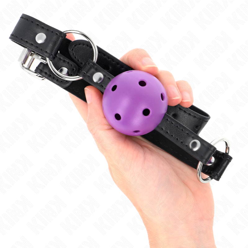 KINK - BALL GAG 4.5 CM PURPLE HARD HOLLOW 63.5 X 2 CM