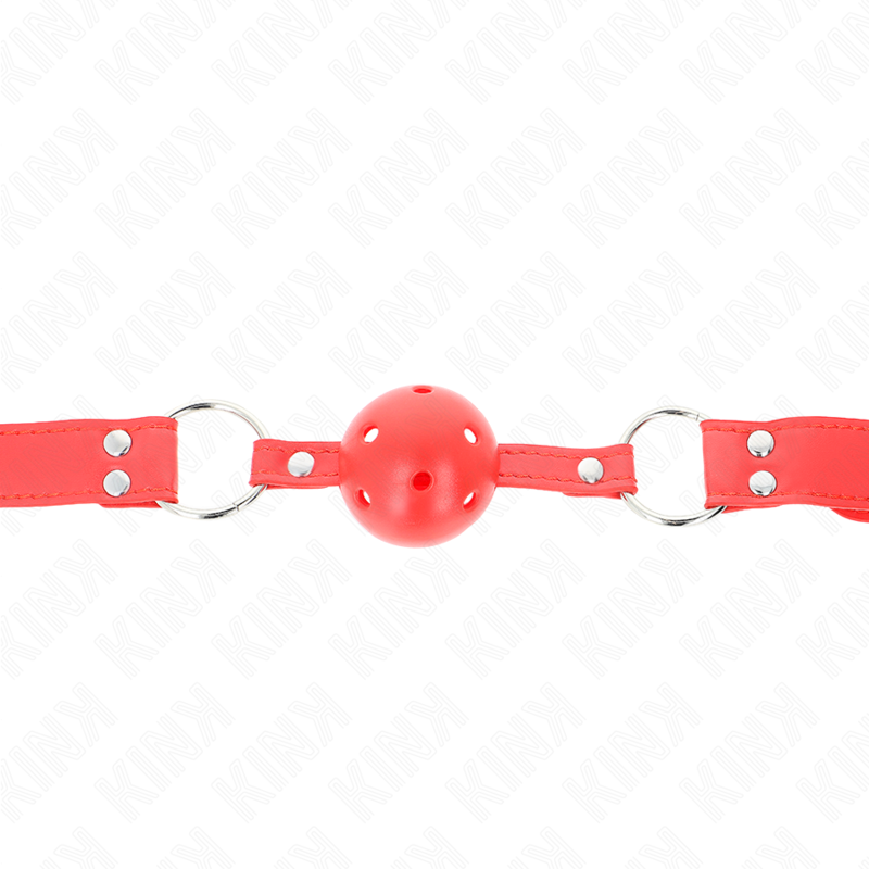 KINK - 4.5 CM HARD HOLLOW RED BALL GAG COMPLETE 62 x 2 CM