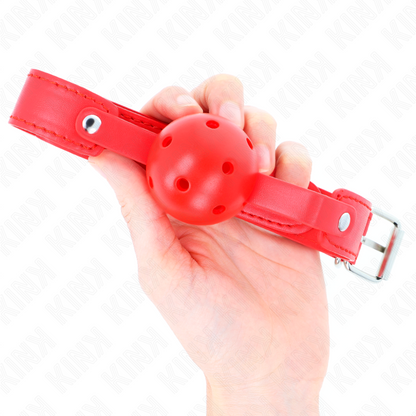KINK - BALL GAG 4.5 CM BREATHABLE RED 65 x 2.5 CM