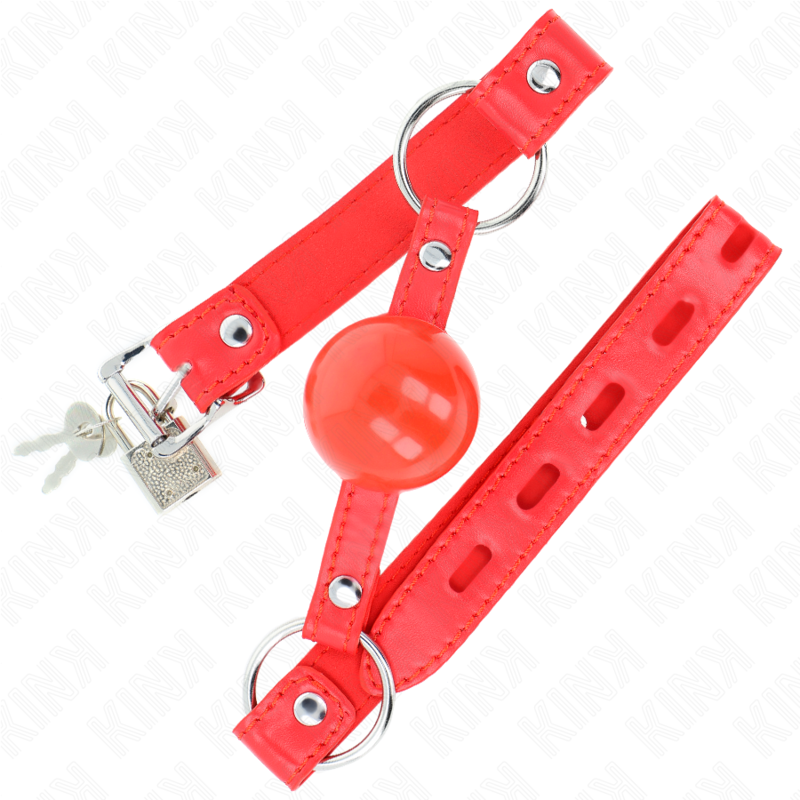 KINK Mordaza De Bola 4 Cm TPE Con Candado Rojo – Diseño Elegante Para Control Y Comodidad