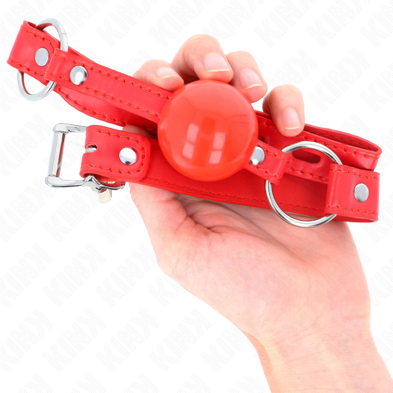 KINK Mordaza De Bola 4 Cm TPE Con Candado Rojo – Diseño Elegante Para Control Y Comodidad