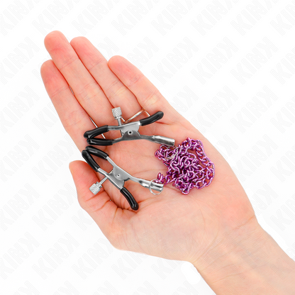 KINK - NIPPLE CLAMPS WITH PURPLE CHAIN ​​30 CM