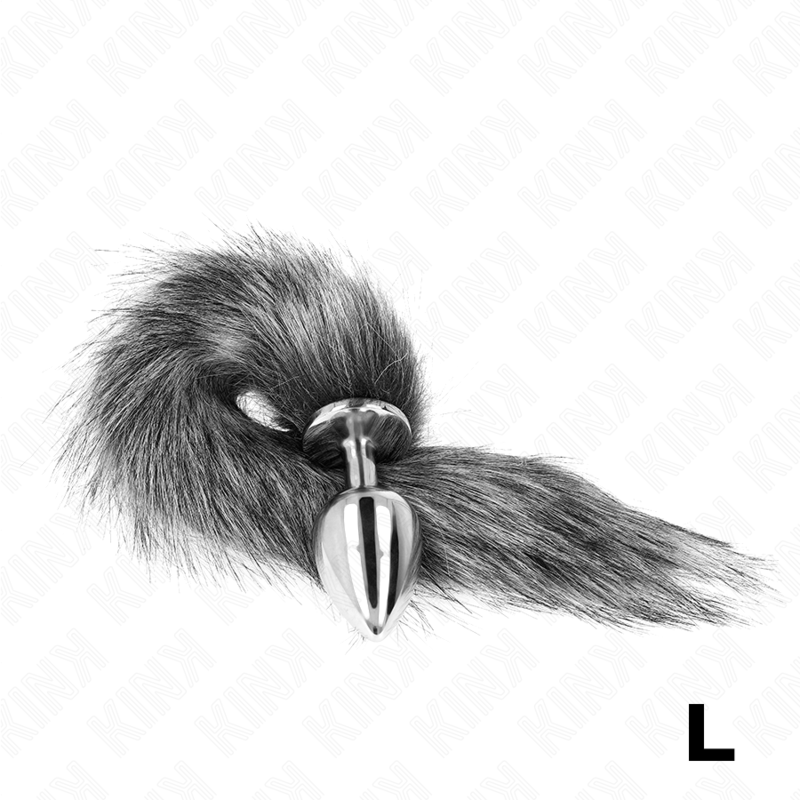 Plug anale KINK taglia L 10x4 cm con coda sintetica 40 cm – Design elegante per esperienze divertenti
