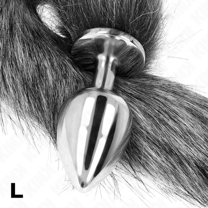 Plug anale KINK taglia L 10x4 cm con coda sintetica 40 cm – Design elegante per esperienze divertenti