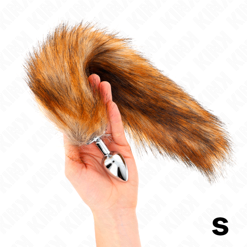 Plug anale KINK taglia S 7 x 3 cm con coda sintetica marrone – Giocattolo ideale per esplorare nuove sensazioni