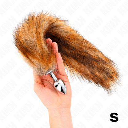 Plug anale KINK taglia S 7 x 3 cm con coda sintetica marrone – Giocattolo ideale per esplorare nuove sensazioni