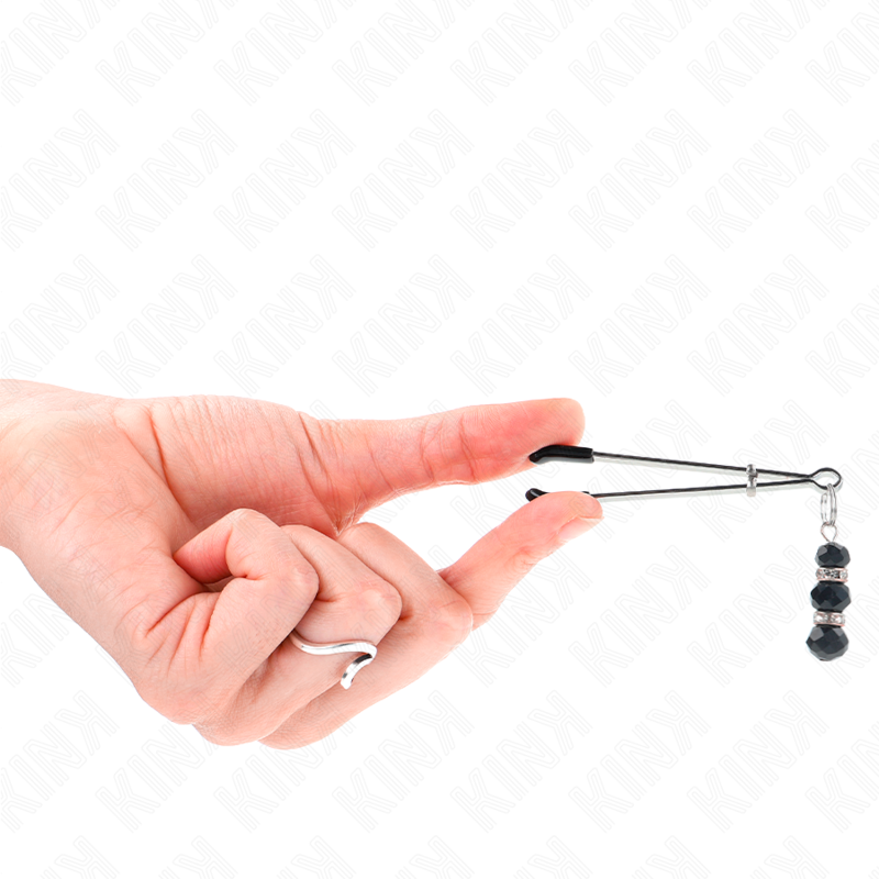 KINK Pinzas Para Pezones Plateadas – Diseño Elegante Con Triple Bola De Vidrio Para Estimulación Sensible