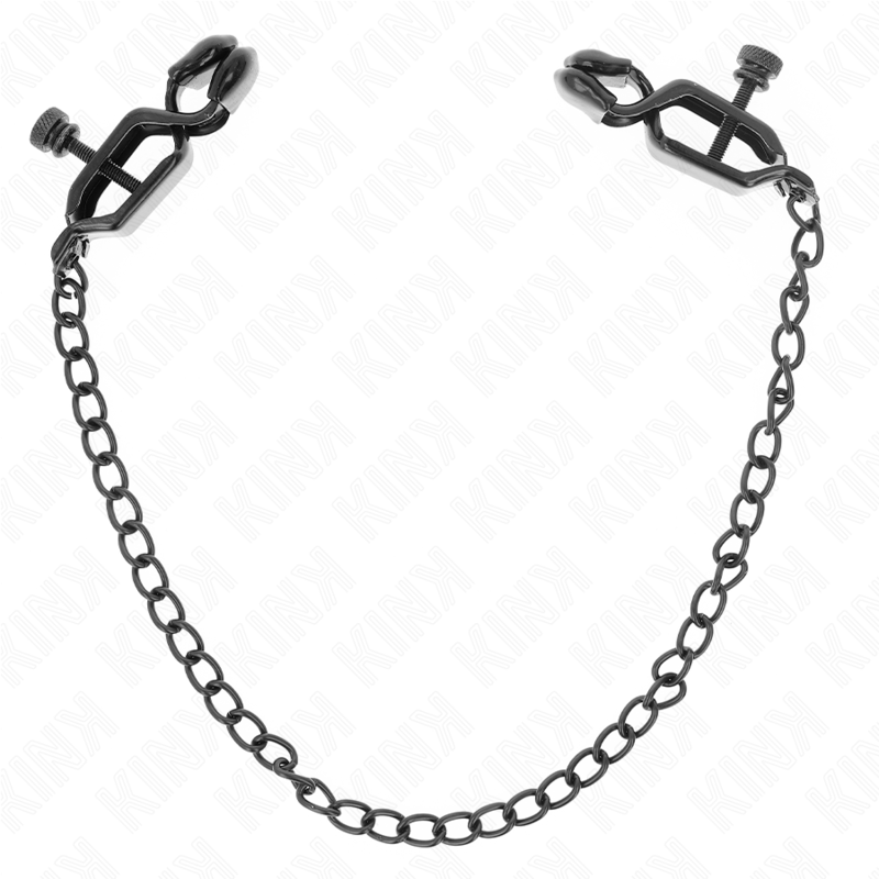 Comprar KINK Pinzas Para Pezones Planas Negras Con Cadena De 30 Cm – Diseño Elegante Para Control Sensual-Noxtic