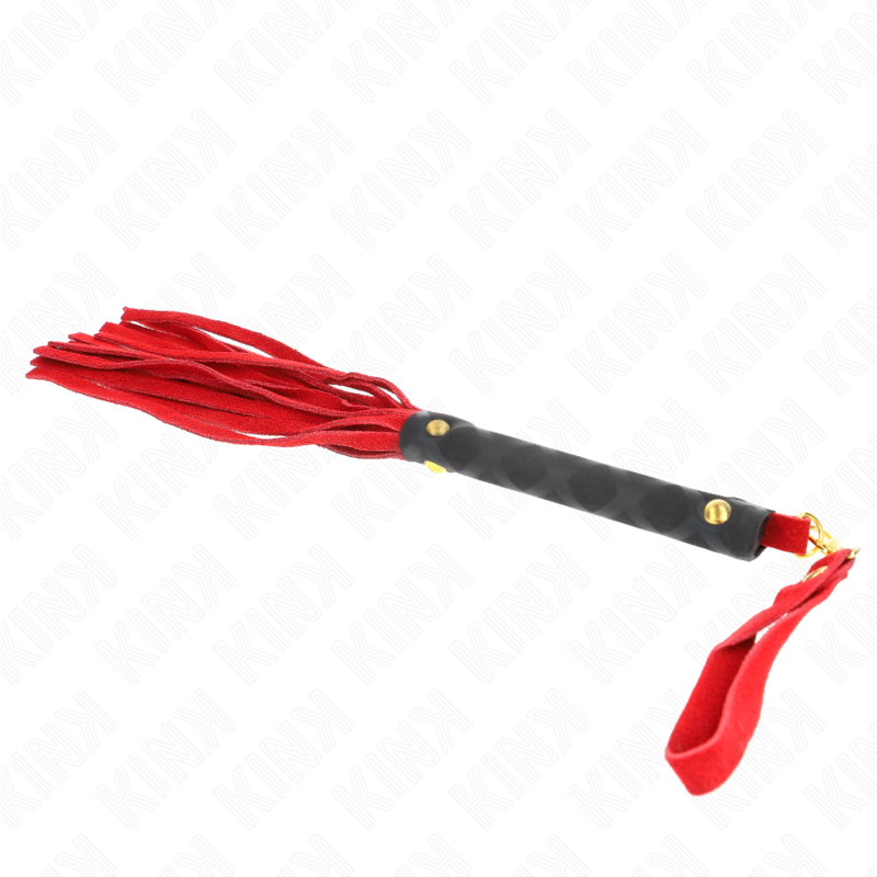 KINK Látigo Mini Piel De Ante Rojo 30 Cm – Accesorio Ideal Para Estimulación Sensorial Con Diseño Elegante