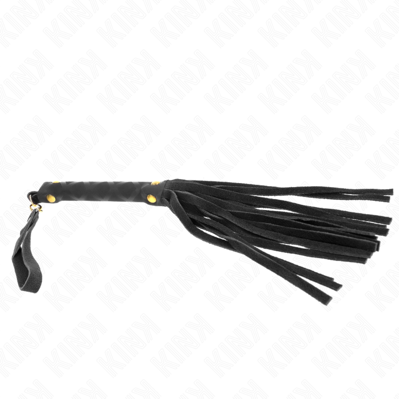 KINK Látigo Mini Piel De Ante Negro 30 Cm – Juguete Erótico Para Estimulación Sensorial Elegante