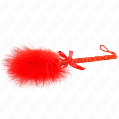 KINK - Nylon Rope Massager with Tickling Feathers and Red Bow 25 cm