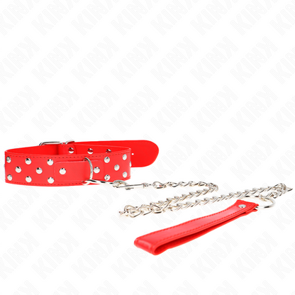 Comprar KINK Collar Con Correa Roja – Diseño Ajustable Para Comodidad Y Estilo En Juegos De Sumisión-Noxtic