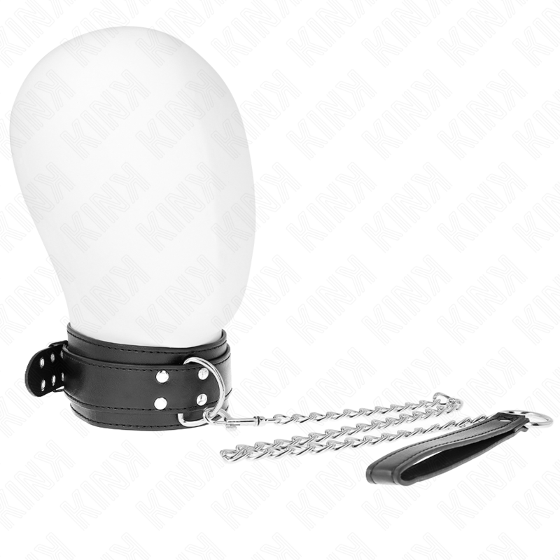 Collare e guinzaglio KINK 65 cm – Design regolabile con fibbie argentate per comfort e stile