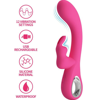 Comprar Pretty Love Novak Vibrador Rabbit – Vibrador Recargable Con 12 Modos De Vibración-Noxtic