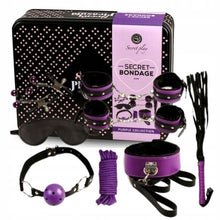 SECRETPLAY Set BDSM 8 Piezas Lila Negro – Kit Completo de Bondage de Cuero Sintético para Principiantes y Expertos