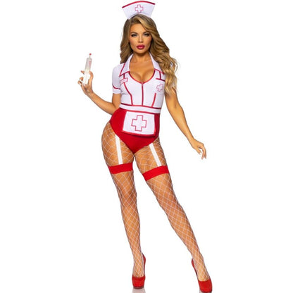 Comprar LEG AVENUE Disfraz Enfermera Sexy Rojo Blanco – Diseño Irresistible Para Fiestas y Celebraciones-Noxtic