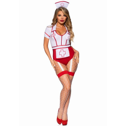 Comprar LEG AVENUE Disfraz Enfermera Sexy Rojo Blanco – Diseño Irresistible Para Fiestas y Celebraciones-Noxtic