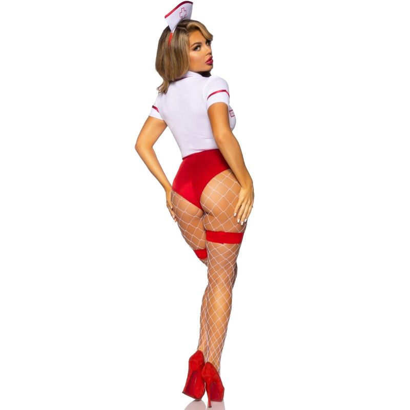 Comprar LEG AVENUE Disfraz Enfermera Sexy Rojo Blanco – Diseño Irresistible Para Fiestas y Celebraciones-Noxtic
